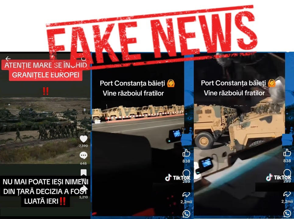 Fake News cu blindate și tancuri care circula pe retelele de socializare, în special TikTok / FOTO MApN