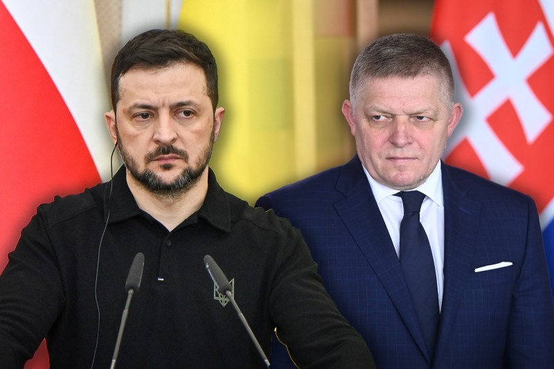 Volodimir Zelenski și Robert Fico. Foto: Profimedia