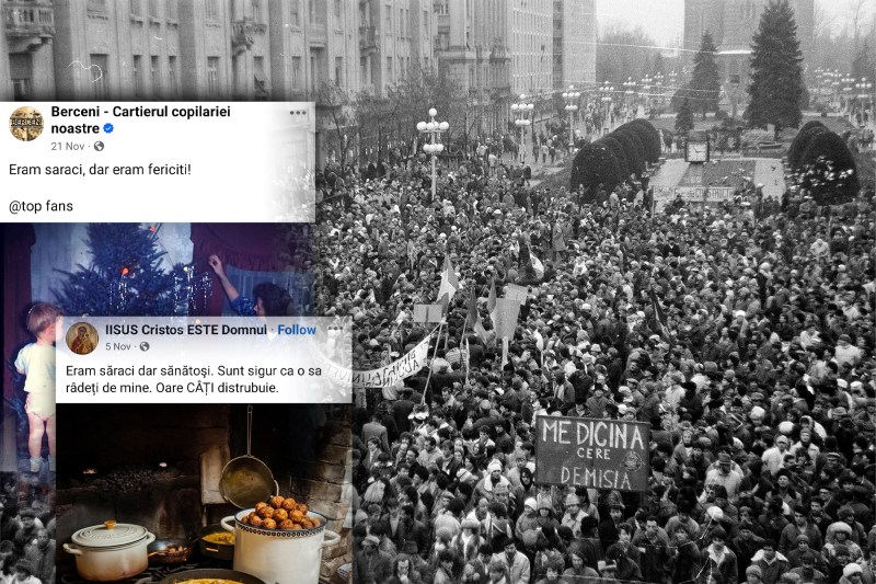 Protest în Timișoara, decembrie 1989. Foto: Dőri András / Fortepan