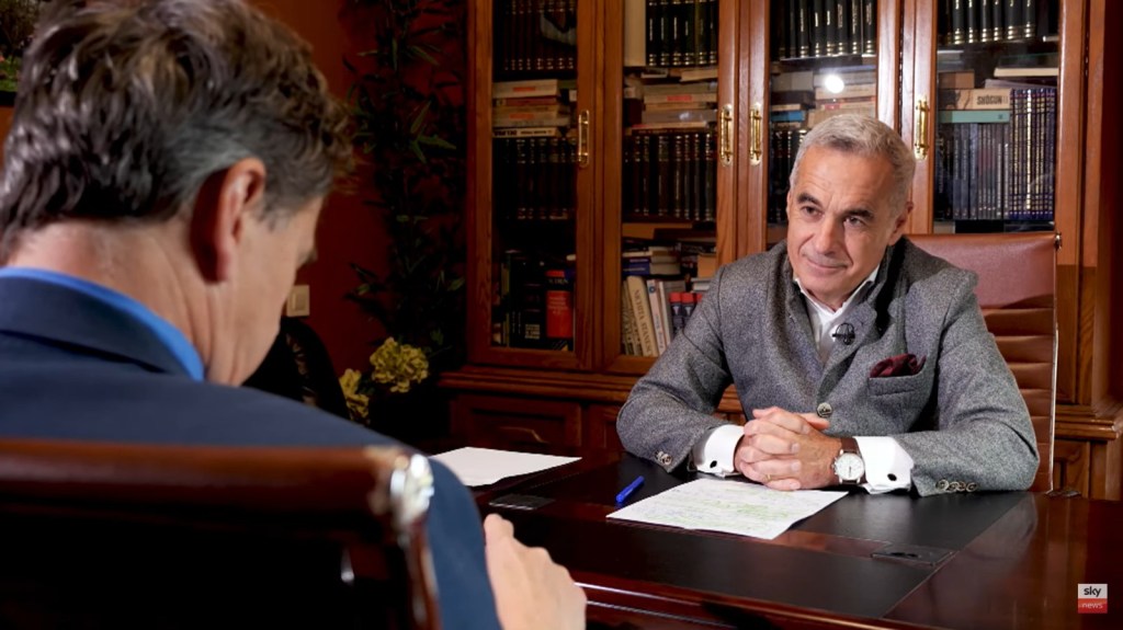 Călin Georgescu, interviu pentru Sky News / Foto: captură video / Youtube: Sky News