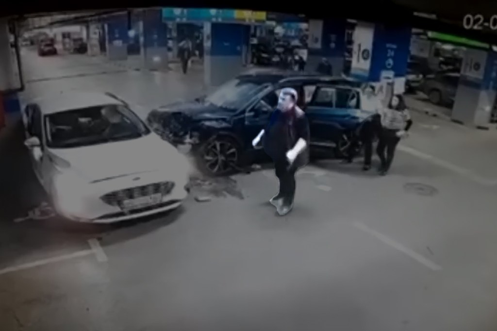 Captură din momentul producerii accidentului.