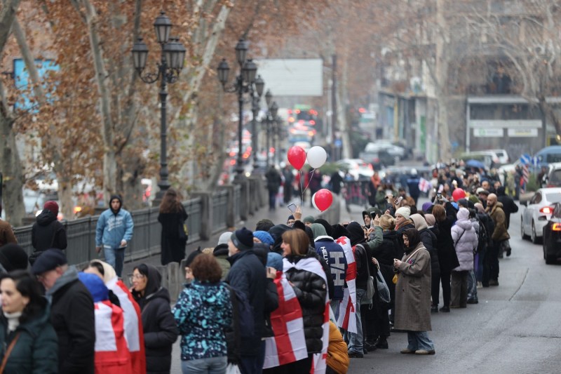 Protest la Tbilisi în ziua învestirii noului președinte al Georgiei. Manifestanții îi contestă legitimitatea