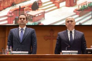 Președintele Camerei Deputaților, Ciprian Șerban, și președintele Senatului, Ilie Bolojan. Foto: Inquam Photos / Octav Ganea