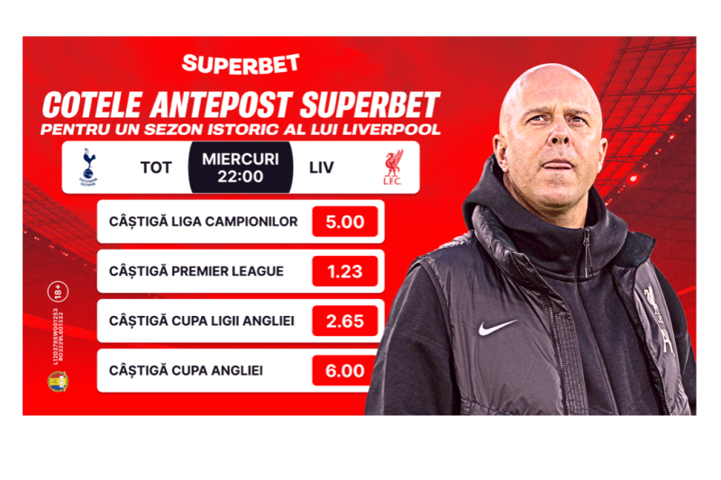 Patru trofee într-un an pentru Liverpool? Ce spun Cotele Antepost Superbet despre șansele „cormoranilor” la un sezon legendar