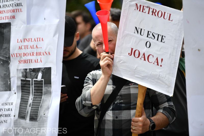 Protest organizat de Unitatea - Sindicatul Liber din Metrou, fotografie ilustrativă. Foto: Angelo Brezoianu / Agerpres