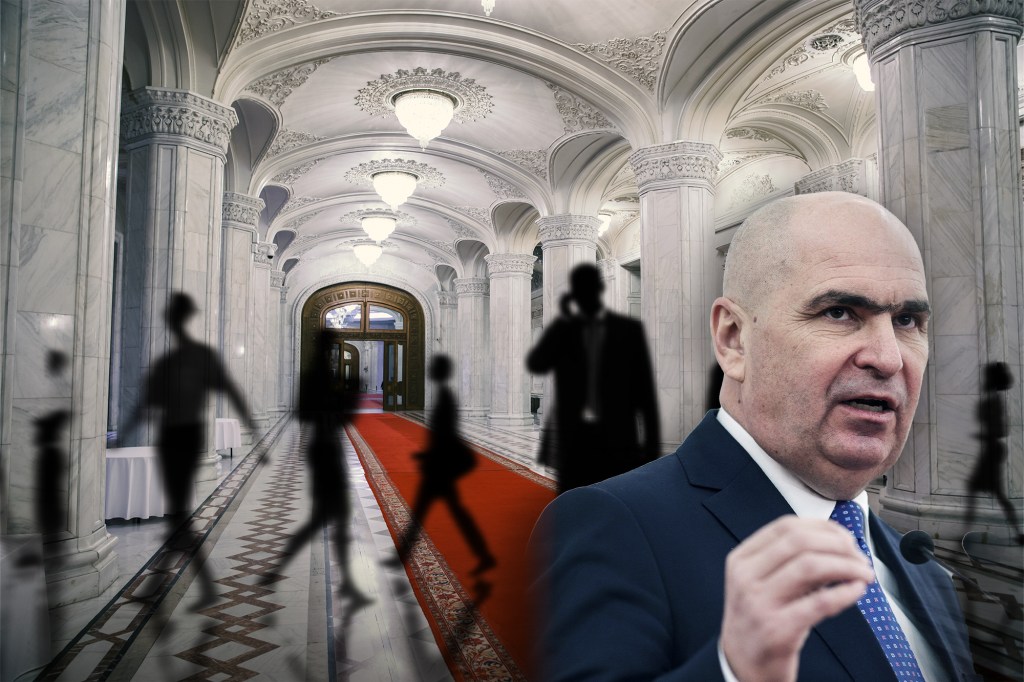 Ilie Bolojan, președintele Senatului. Colaj: Ion Mateș / Hotnews. Foto: Inquam Photos / Octav Ganea, Shutterstock