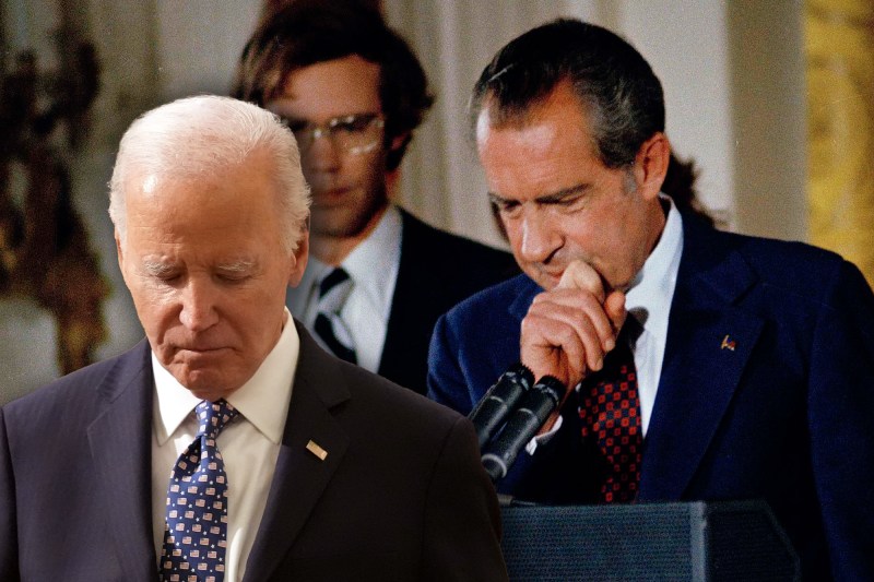 Joe Biden și fostul președinte american Richard Nixon. Colaj Hotnews. Foto: Profimedia