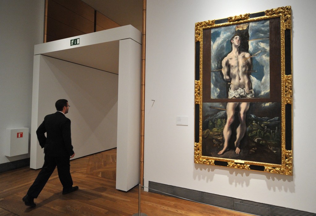 Tabloul „San Sebastian” al pictorului El Greco în cadrul unei expoziții din 2014, la Muzeul Prado. Foto: Profimedia