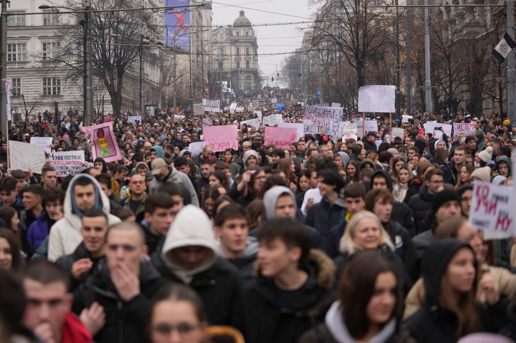 Protestele studenților din Serbia / Foto: Darko Vojinovic / AP / Profimedia