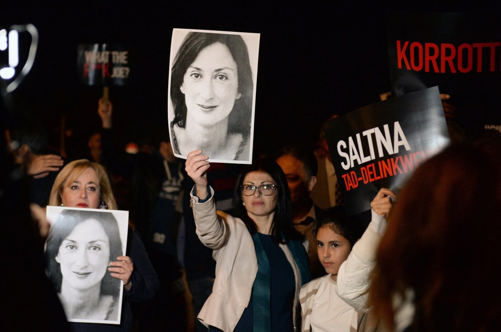 Protest în 2019 în cazul jurnalistei asasinate Daphne Caruana Galizia / Foto: Matthew Mirabelli / AFP / Profimedia
