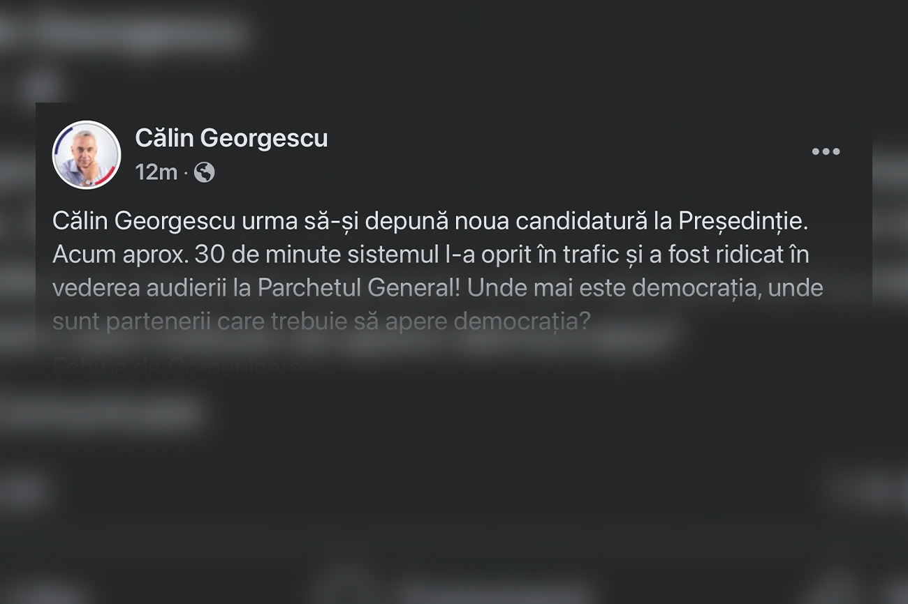 Călin Georgescu, ridicat din trafic înainte de candidatura la Președinție