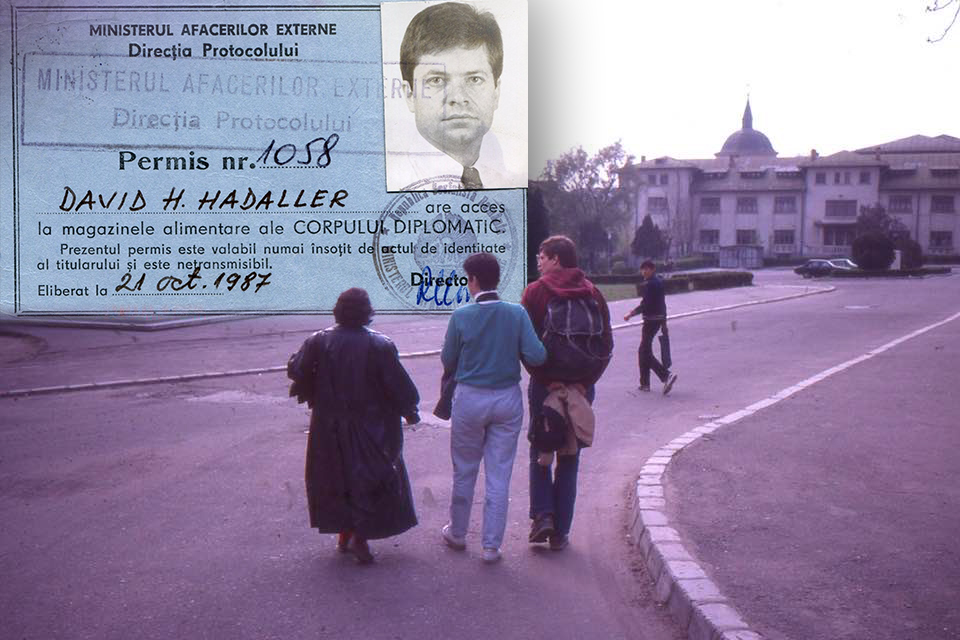 Stânga sus: Permis de acces la magazinele alimentare ale Corpului Diplomatic. Foto: David Hadaller/My Fulbright Year in Romania