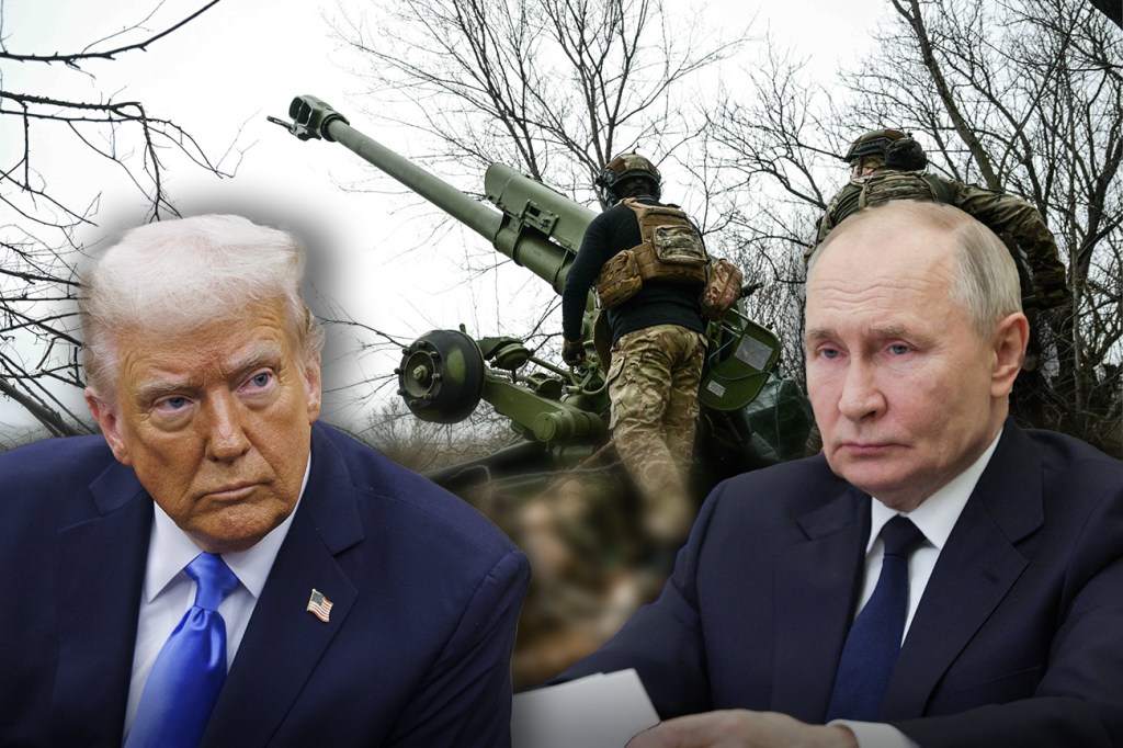 Președinții Donald Trump și Vladimir Putin. Colaj: Ion Mateș / Hotnews. Foto: Profimedia