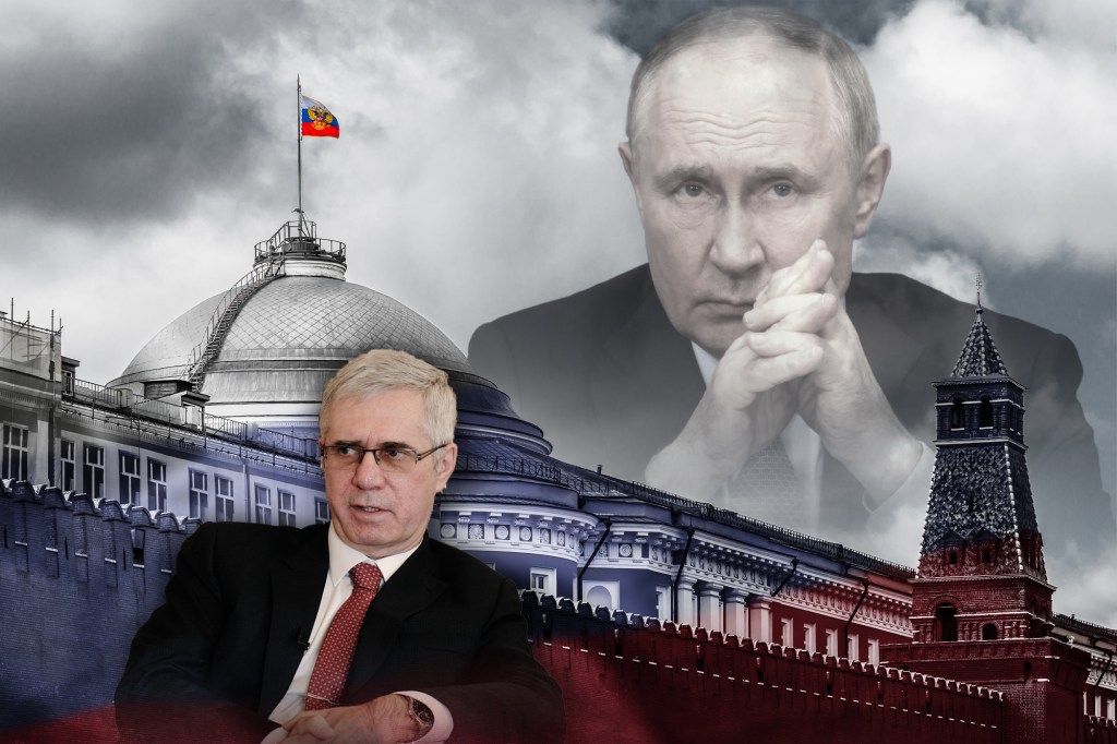 În stânga, Vladimir Lipaev, ambasadorul Federației Ruse în România. Colaj: Ion Mateș / Hotnews. Foto: Profimedia, Dreamstime.