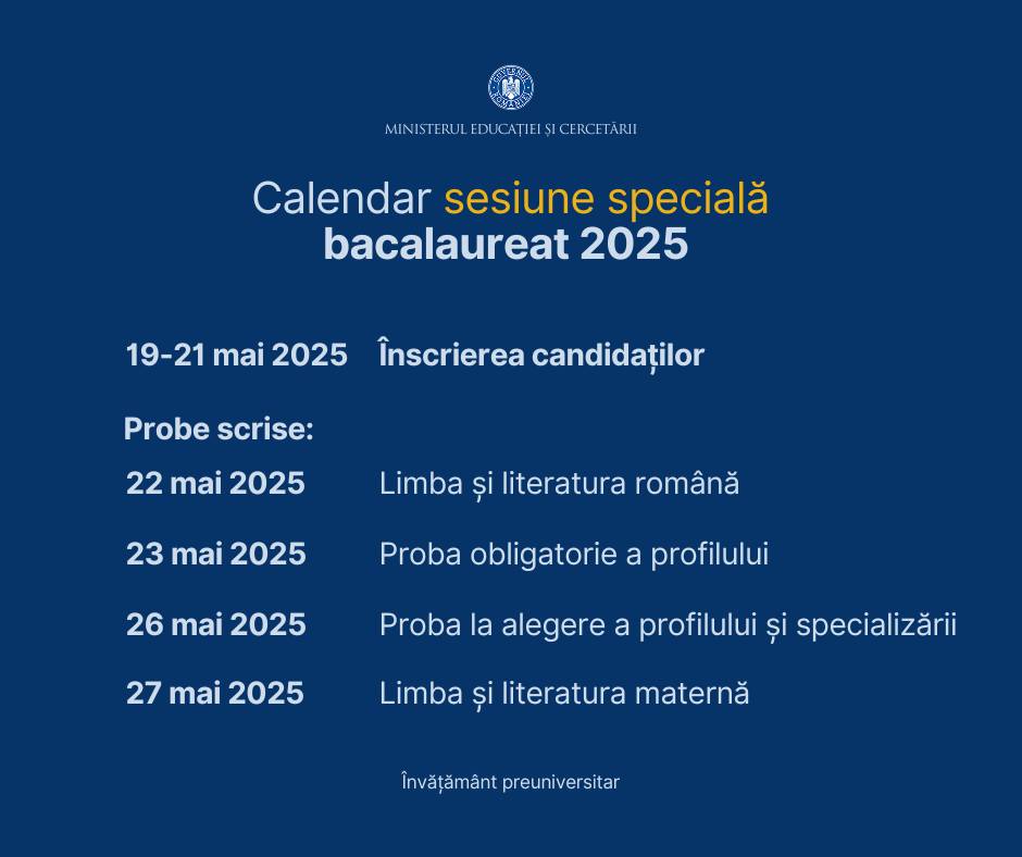 Calendar BAC 2025. Când începe sesiunea specială a examenului de