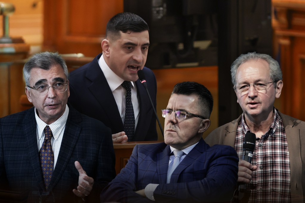 Stânga: Petrișor Peiu, George Simion, Dan Dungaciu și Dan Puric. Colaj: Ion Mateș / Hotnes. Foto: Inquam Photos