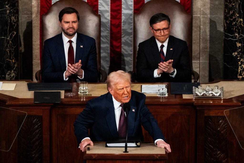 Donald Trump, în timpul discursului din Congresul american, 4 martie 2025. Foto: Profimedia