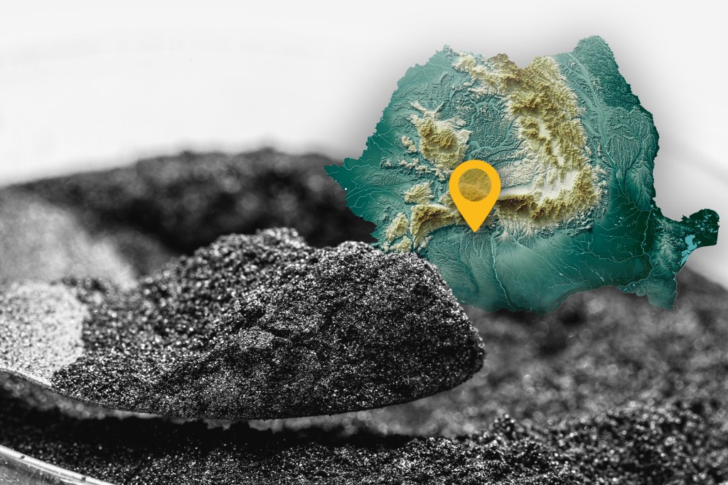 Zăcământ în Baia de Fier. Colaj: Ion Mateș / Hotnews. Foto: Shutterstock, Dreamstime