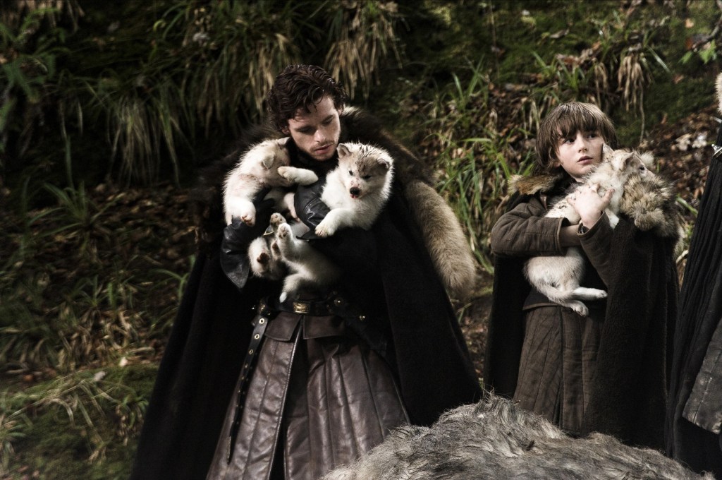 Lupii care apar în primul sezon din Game of Thrones. Foto: All Film Archive/HBO / Mary Evans Picture Library / Profimedia