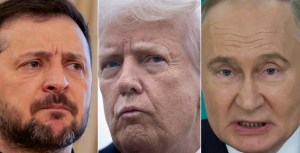 Volodimir Zelenski, Donald Trump și Vladimir Putin Foto: YURI KOCHETKOV / AFP / Profimedia