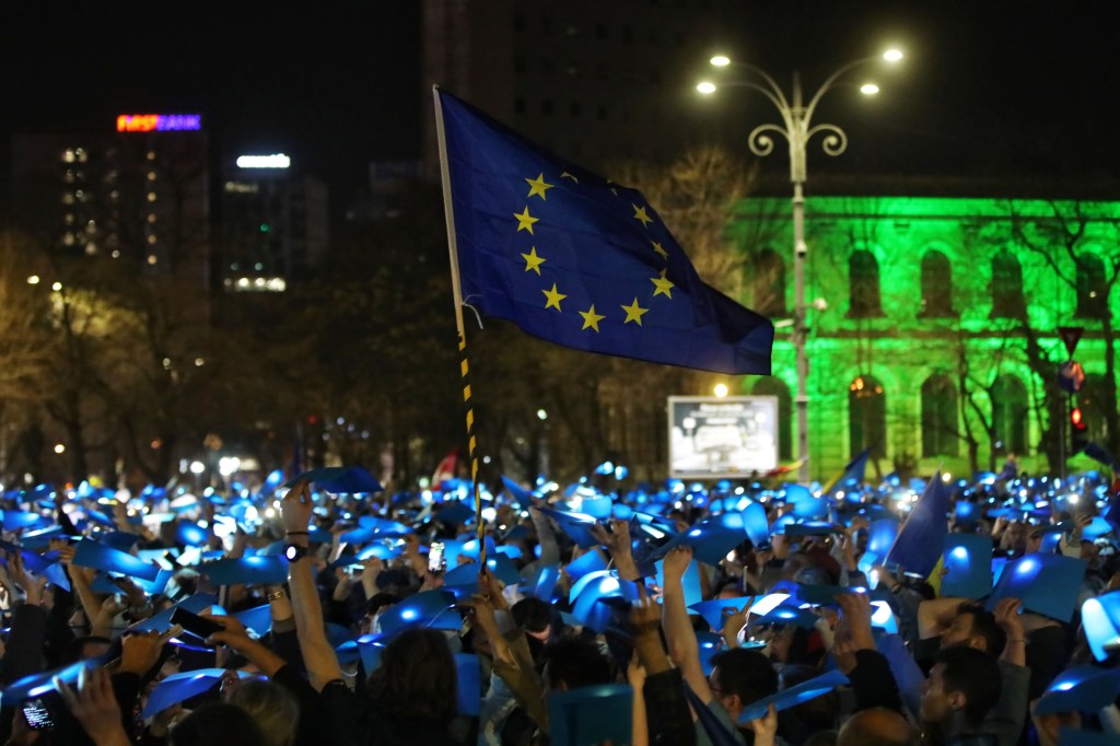 Evenimentul „Manifest PRO-Europa", în Piața Victoriei, Bucuresti, 15 martie 2025 / Foto: Adriana Neagoe / Inquam Photos