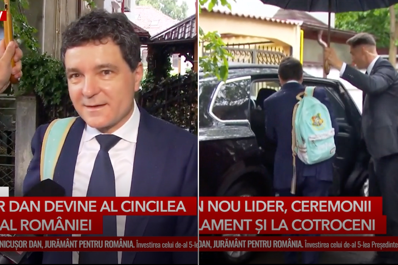 Nicușor Dan, emoții și rucsaci la ceremonia de învestire