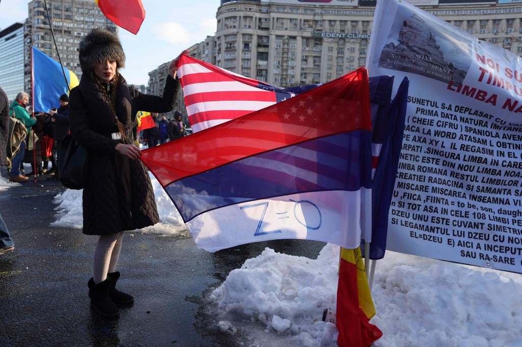 Protest în Piața Victoriei din București, 21 februarie 2025. Inquam Photos / Octav Ganea