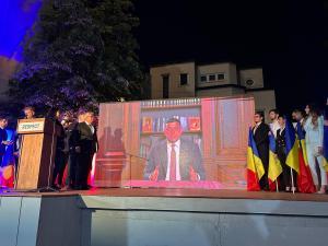 George Simion a vorbit într-un mesaj video după exit-poll-uri. Foto: HotNews / Alexandra Nistor