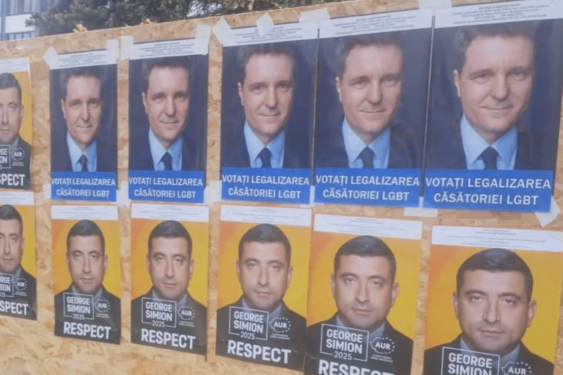 Afișe false cu Nicușor Dan care promovează căsătoriile LGBT, semnalate de Clotilde Armand: „Acțiuni demne de Rusia lui Putin”