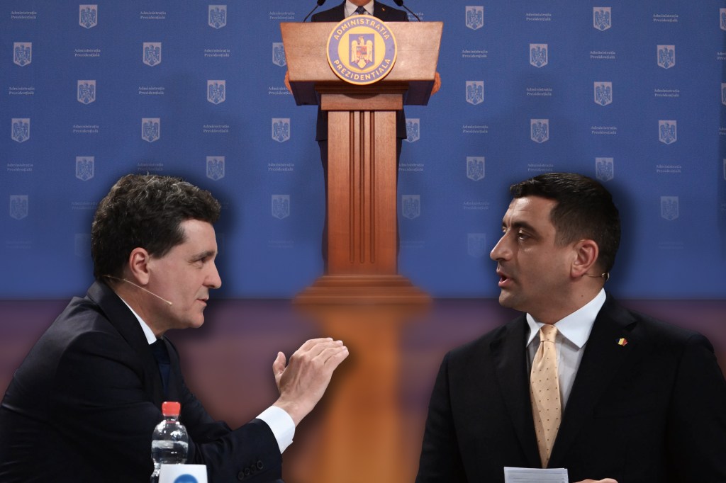 Nicușor Dan și George Simion. Colaj: Ion Mateș / Hotnews. Foto: Inquam Photos, Profimedia