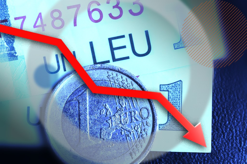 Cursul Euro - Leu. Grafică: Hotnews. Foto: Dreamstime