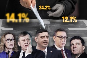 Rezultatele exit poll ale alegerilor prezidențiale din 4 mai 2025. Colaj: Ion Mateș / Hotnews. Foto: Inquam Photos