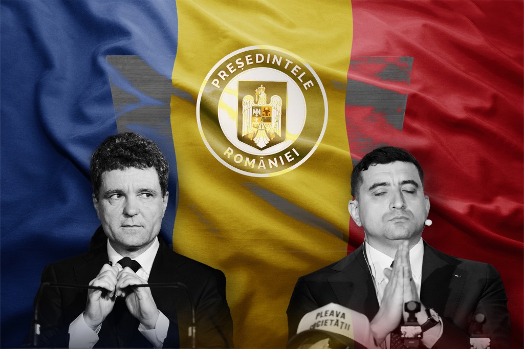 Rezultatele turului II al alegerilor prezidențiale din 2025. Grafică: Ion Mateș/ Hotnews. Foto: Andreea Alexandru / Profimedia și Inquam Photos / Codrin Unici