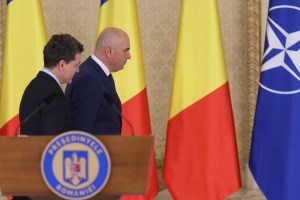 Nicușor Dan, președintele României, îl desemnează pentru funcția de prim-ministru pe Ilie Bolojan, la Palatul Cotroceni din București, 20 iunie 2025. Inquam Photos / George Călin