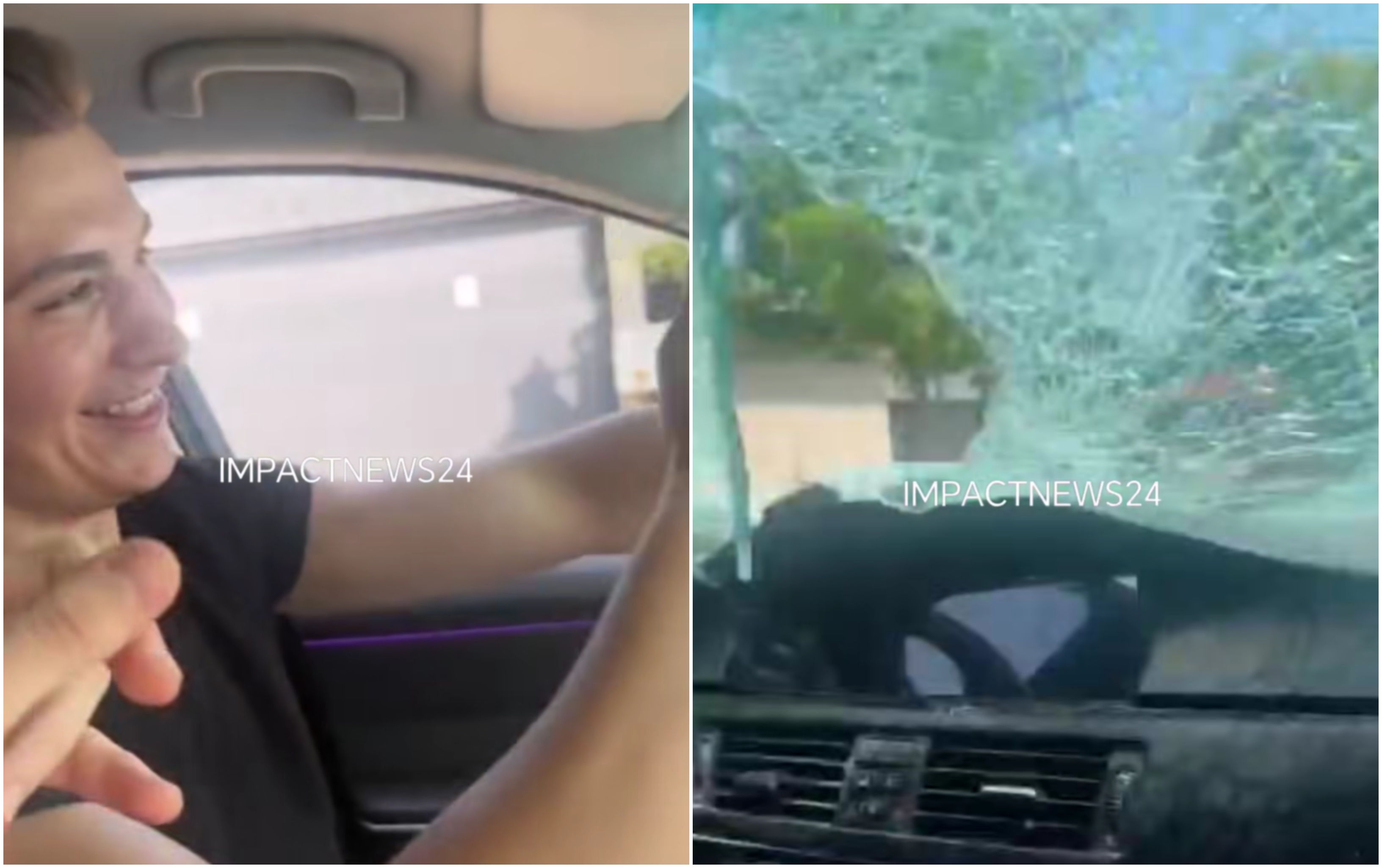 Viitor polițist, prins conducând cu parbrizul spart după un accident