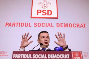Sorin Grindeanu, președintele Partidului Social Democrat, susține o conferință de presă la sediul partidului din București, 28 mai 2025. Foto: Inquam Photos / Sabin Cirstoveanu