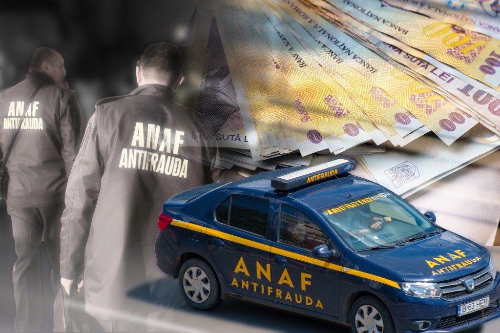 Inspectori ANAF antifraudă. Colaj: Ion Mateș / Hotnews. Foto: Shutterstock, Inquam Photos