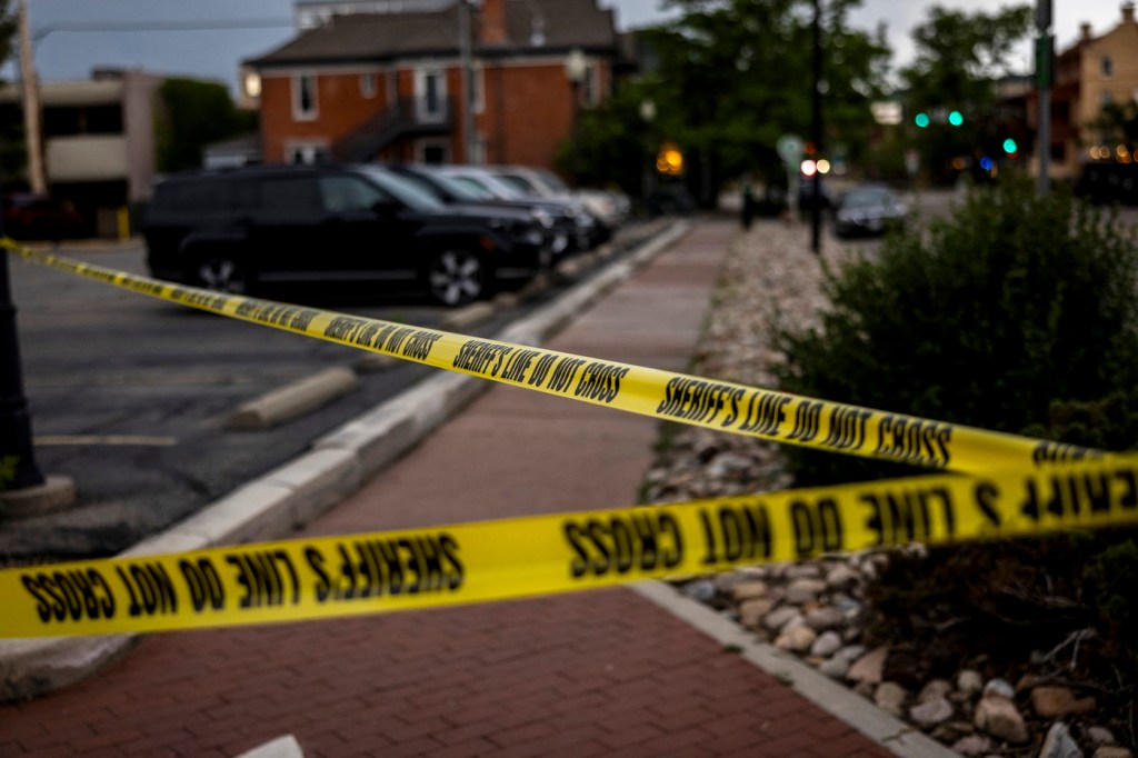 Zona în care a avut loc atacul, protejată de Politie