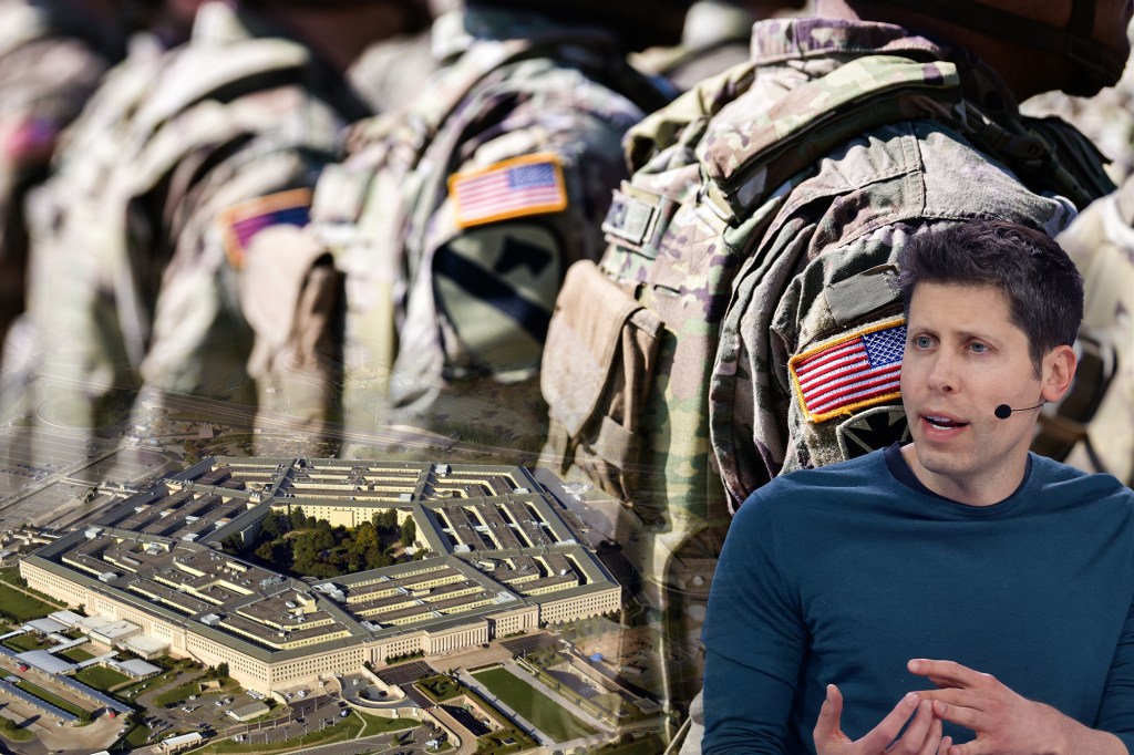 Sam Altman, CEO OpenAI. Colaj: Ion Mateș / Hotnews. Foto: Shutterstock, Profimedia