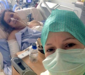 Alina și Lavinia la spitalul din Belgia / Foto: Facebook - Alina Alexandru