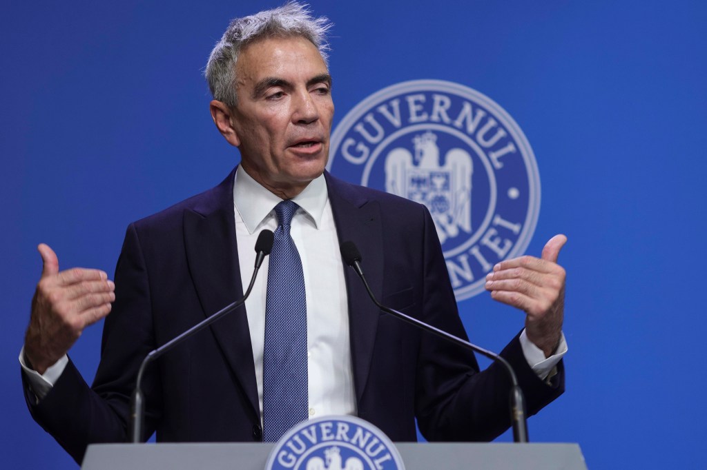 Conferinta de presă organizata de vicepremierul Dragoș Anastasiu la sediul guvernului României, în București, 27 iulie 2025.