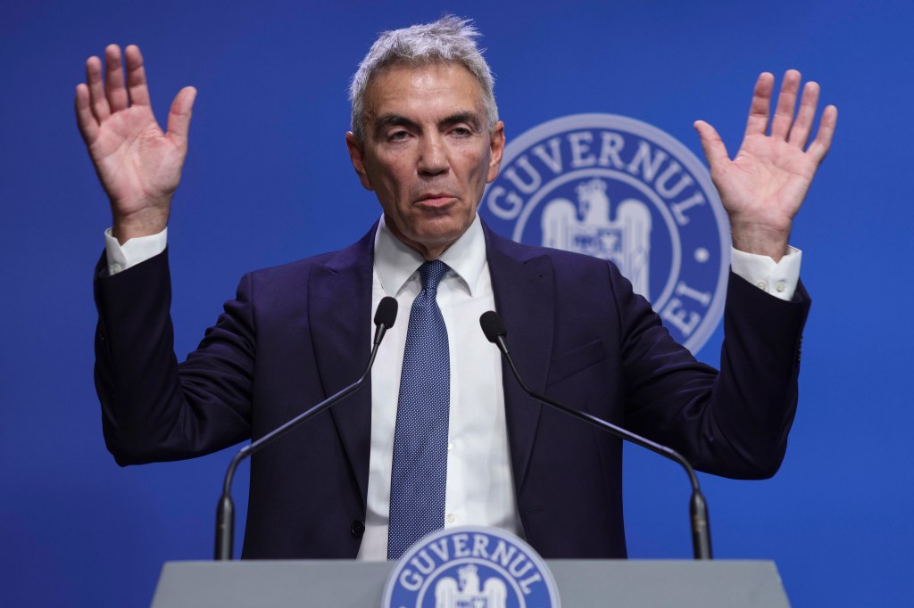 Conferință de presă organizată de vicepremierul Dragoș Anastasiu la sediul guvernului României, în Bucuresti, 27 iulie 2025.