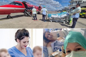 Lavinia, alături de copii, în timpul transportului în Belgia și alături de sora ei. Foto: Facebook