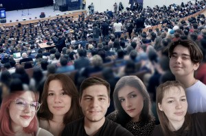 Studenți vorbesc despre schimbările la bursele din România. Colaj: Ion Mateș / Hotnews. Foto: Inquam Photos / Ilona Andrei