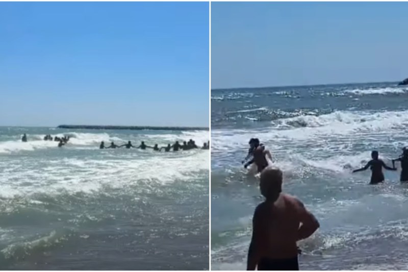 VIDEO Lanț uman pe o plajă din Jupiter pentru salvarea a trei turiști. Un bărbat a murit