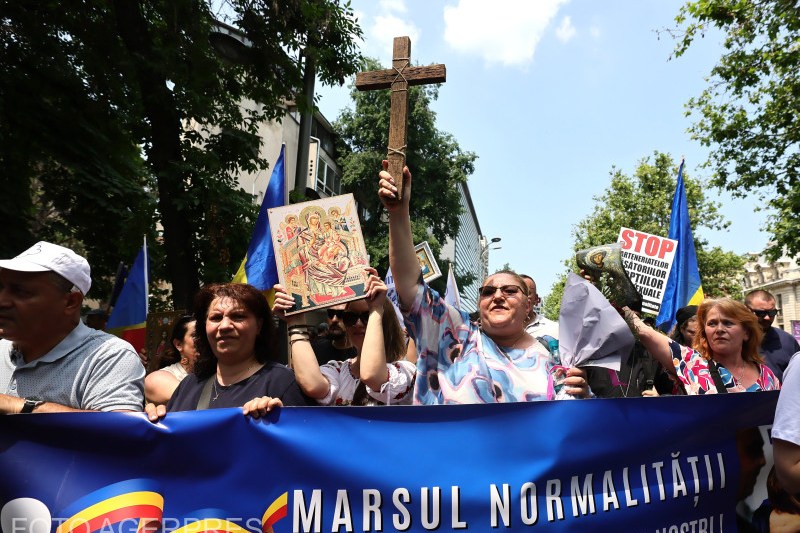 Diana Iovanovici-Șoșoacă, președintele Partidului S.O.S. România, participă la cea de-a XX-a ediție a Marșului Normalității, organizat de Partidul S.O.S. România. Foto: Silviu Matei / Agerpres