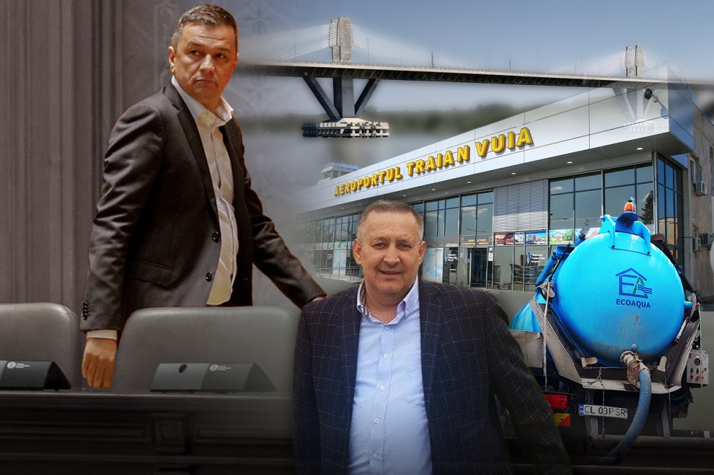 Cristian Anton, dreapta, fostul șef de cabinet al lui Sorin Grindeanu, stânga. Colaj: Ion Mateș / Hotnews. Foto principală: Inquam Photos / Mălina Norocea