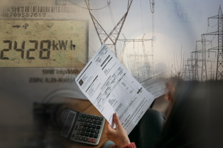 Facturi la energie electrică. Colaj: Ion Mateș / Honews. Foto: Inquam Photos, Shutterstock