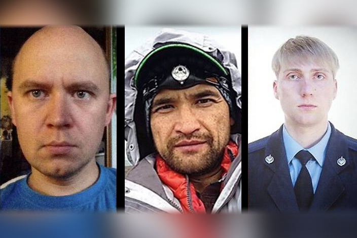 Cei 3 ruși suspectați de SUA că sunt agenți ai FSB: Marat Valerievici Tiukov, Mihail Mihailovici Gavrilov și Pavel Aleksandrovici Akulov (de la stânga la dreapta)