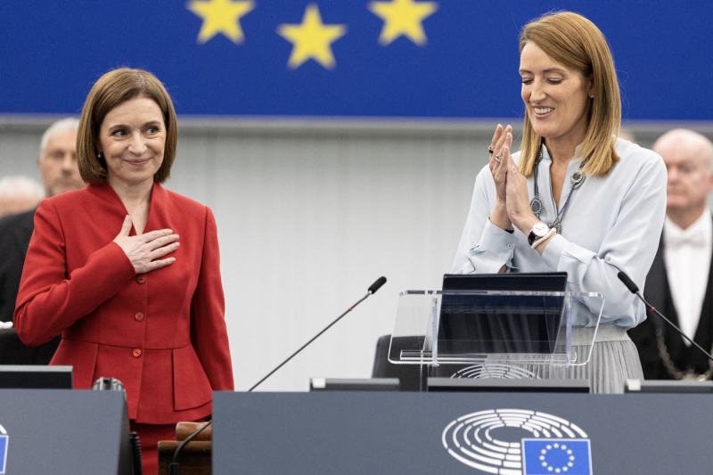 Maia Sandu, avertisment în Parlamentul European: „Obiectivul Kremlinului e clar. Să pună mâna pe Moldova și să o folosească împotriva Ucrainei și a UE”